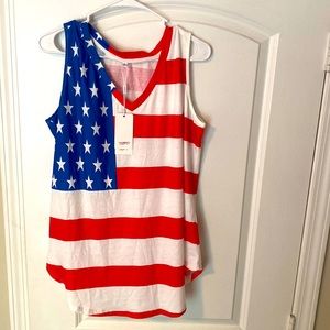 American Flag long tank top